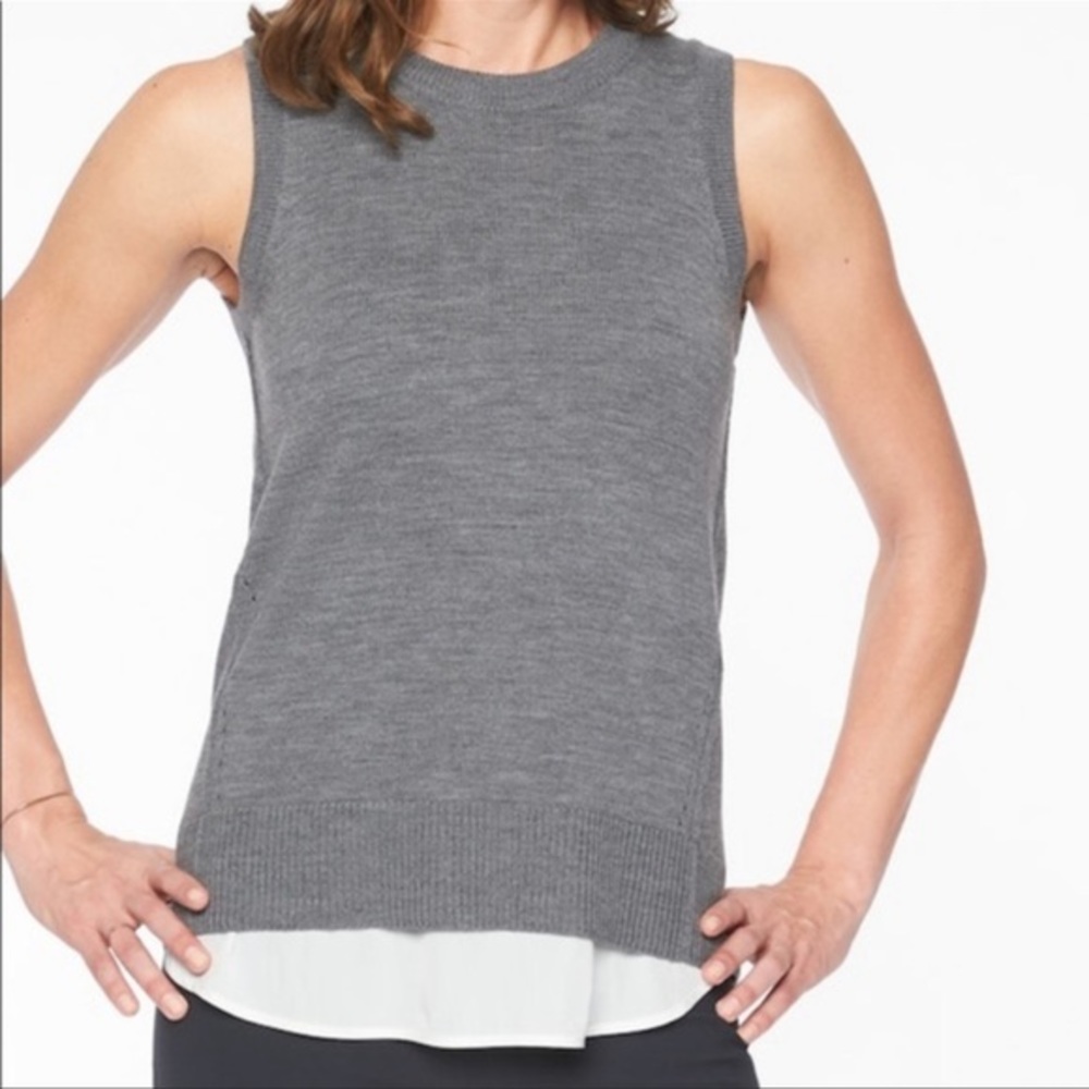 Athleta Itinerary Wool Sweater Tank, Gray, XS